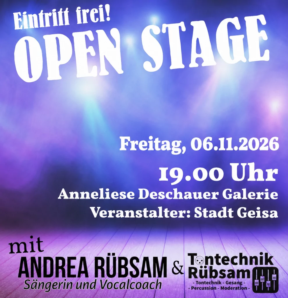 OPEN STAGE mit Sängerin und Vocalcoach Andrea Rübsam